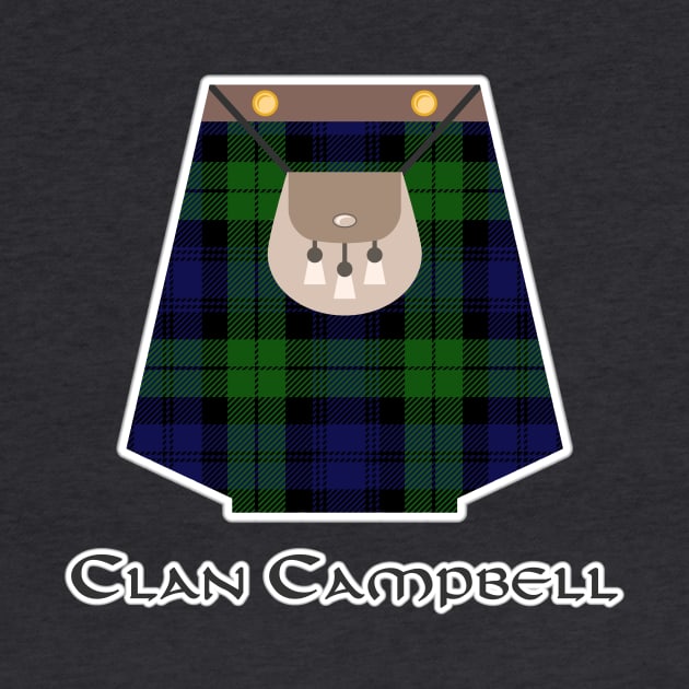 Scottish Clan Campbell Tartan Kilt Highlands by Grassroots Green